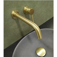 MTTUZK Brushed gold Dark into the wall basin faucet full copper hot and cold split faucet rose gold basin faucet