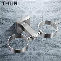 THUN 304 Stainless Steel Cup Holder Glass Cups Bathroom Accessories Toothbrush Tooth Cup Square  Holder
