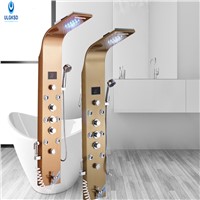 Ulgksd Waterfall Rainfall Shower Faucet Set With 6Pcs Massage Shower Jets Shower Panel Tub Filler With Hand Shower