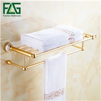 FLG Bathroom Towel Rack Gold Space Aluminum Bathroom Towel Holder Wall Mounted Bathroom Accessories