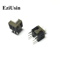EziUsin 5.8*5.8 Self-locking Switch Push Tactile Power Micro Switch Self lock On/Off  Latching Switch Flat Head