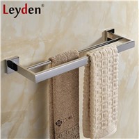Leyden Double Square Towel Bar Wall Mounted 304 SUS Stainless Steel Towel Holder Bath Modern Towel Rail Bathroom Accessories