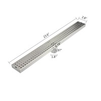 24 Inch 60cm Linear bathroom Shower Drain with 2 Inch 5CM Center Outlet 304 Stainless Steel Brushed Nickel