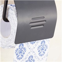 FLG Space Aluminum Black Toilet Paper Roll Holder Wall Mount Toilet Roll Holder,Paper Towel Holder Bathroom Accessories