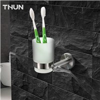 THUN Bathroom Accessories 304 Stainless Steel Brushed Surface Single Cup Tumbler Holder Toothbrush toothpaste Glass Cup Holders
