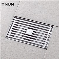 THUN Drains Drain Colander Floor Drain Strainers Covers Anti-odor 90*145mm Square 304 Drains Bathroom Invisible Shower Drainer