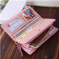 2017 Rushed Promotion Zipper Preppy Style Long Zip Around Wallet Pu Women Wallets Designer Brand Purse Party Female Card Holder