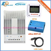 mppt tracer portable battery charger Tracer2215BN controller 12v 24v auto work wifi box&amp;amp;amp;sensor MT50 remote meter