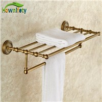 Antique Brass Bathroom Towel Shelf Towel Rack Towel Holder Bathroom Towel Accessories Solid Brass Wall Mounted