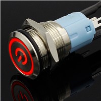 Instant light 16 mm flat since the reset button 5 v 12 v and 24 v, 220 v LED waterproof metal switch metal push button switch