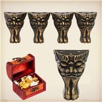 4pcs Antique Brass Jewelry Chest Wood Box Decorative Feet Leg Corner Protector Decorative Feet Leg  37x29mm 4pcs