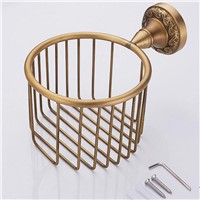 Antique Brass Finish Bathroom Toilet Paper Holder Rack Tissue Baskets Wall Mount  Wholesale And Retail