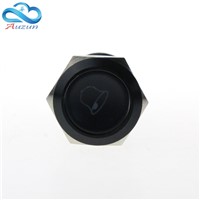 19 mm reset button switch doorbell button 5 a 250 v alumina black head can be customized