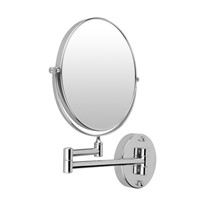 ULGKSD Chrome Copper Bathroom Makeup Mirror  Wall Mounted Extended Folding Arm Bathroom Mirror