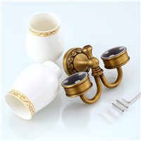 Simple design Brass Antique Tumbler Holder Cup &amp; Tumbler Holders Tumbler Toothbrush Holder Bathroom Accessories