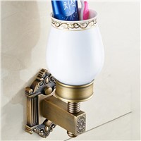 TWO style Toothbrush Holder  Tumbler Holder Toothbrush Holder  Brass With Single Ceramics Cup bathroom accessories