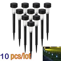High Quality 10 x White/Blue/red/green/Colorful LED Outdoor Garden Light Solar Powered Landscape Yard Lawn Path Lamp
