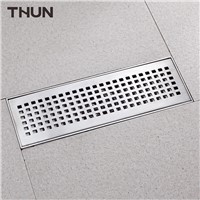 THUN Drains Drain Colander Floor Drain Strainers Covers Anti-odor 100*300mm Square 304 Drains Bathroom Invisible Shower Drainer