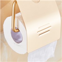 FLG Gold Toilet Paper Holder Aluminum Toilet Paper Holder Blue Crystal &amp;amp;amp; Glass Tissue Holder Wall Mounted Bathroom Accessories