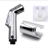 Brand Modern Chrome Finish Double Mode Toilet Bidet Faucet  Bathroom Shower Spray Set with Hose &amp;amp;amp; Holder .Health Cleaning Bidets