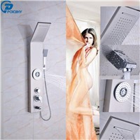 POIQIHY Big promotion stainless steel Shower Panel Rainfall &amp; Waterfall With Massage Body Jets Tub Mixer Tap