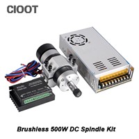 Brushless 500W CNC Router Spindle Motor ER11/ER16 DC Machine Tool Spindle + 55MM CNC Clamp + Stepper Motor Driver + Power Supply
