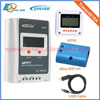 EPsolar brand solar power bank regulator with MT50 remote meter Tracer4210A wifi function connect and temperature sensor 40A