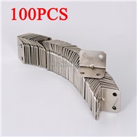 100PCS 23*23*32mm Metal Corner Brackets Joint Fastening Iron 90 Degree L-Shape Furniture Shelf Support Brace Furniture Connector