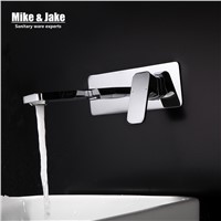 Wall Mounted Waterfall Chrome faucet bathroom waterfall basin mixer wall waterfall mixer hot and cold water tap LT308