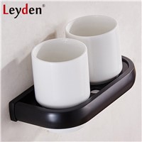 Leyden Modern Double Cup &amp;amp;amp; Tumbler Holders ORB/ Antique Brass/ Gold/ Chrome Wall Mounted Toothbrush Holders Bathroom Accessory