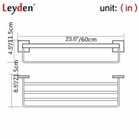 Leyden Stainless Steel Polished Chrome Towel Hanger Towel Rack Single Layer Towel Holder with Bar Wall Mounted Bathroom Hardware