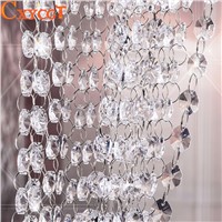 5m 14mm Garland Diamond K9 Crystal Octagonal Beads Curtain Bead Pendant Lighting for Pendant DIY Home Decoration