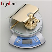 Leyden High Quality Luxury Solid Brass Gold Toilet Paper Holder Flower Carving Gold Base Toilet Paper Hanger Bathroom Accessory