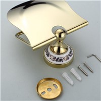 POIQIHY Crystal Silver Paper Holder Bathroom Accessories Product Wall-mounted Brass Toilet Paper Holder