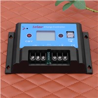 20A LCD Solar Charge Controller Auto PWM Charging USB Output Solar Battery charger Solar Panel Overload Protection 20A 12V/24V
