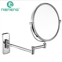 Nieneng Chrome Round Extending 8 Inches Cosmetic Wall Mounted Make Up Mirror Shaving Makeup Bathroom Mirror Accessories ICD60525