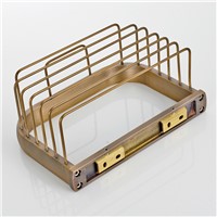 AUSWIND Antique Brushed Solid Brass Bronze Small Bathroom Shelf Brass Wall Mount Bathroom Storage Basket AR3