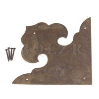 BQLZR 12x10.2cm Bronze Color Brass Petal Type Vintage Decorative Corner Bracket Desk Edge Cover for Chest Case