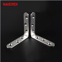 10PCS NAIERDI Angle Stainless Steel Corner Brackets Fasteners Protector Seven Size Corner Stand Supporting Furniture Hardware