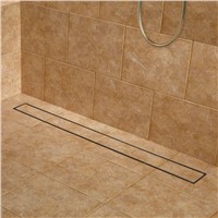 40inch/100cm Stainless Steel Long Shower Linear Drain Grate Length 70cm Tile Insert Floor Drain Channel 11-208-100