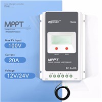 MPPT 20A Tracer 2210A LCD Solar Charge Controller 12V/24V Auto Light and Time Controller PV Regulator with Temperature Sensor