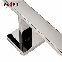 Leyden High Quality Stainless Steel Square Polished Chrome Towel Ring Wall Mounted Towel Rack Double Towel Bar Bathroom Hardware