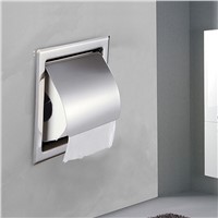 Ulgksd Chrome Inside Wall Bathroom Accessories Paper Tissue Towel Holder Bathroom Hardware Bath Paper Racks Single Toilet