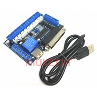 1pcs MACH3 engraving machine CNC 5 axis stepper motor driver interface board with optocoupler isolation blue board + USB cable