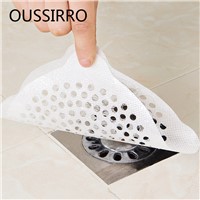 15Pcs/lot  Kitchen Disposable Drain Sticker Hair Filter Floor Drain Sink Bathroom Cleaning Paper Drain Stopper Home Cleaning