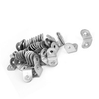 50pcs Furniture 20x20x15mm Shelf Support Angle Brackets Corner Braces Silver