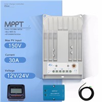 Tracer 3215BN 12V/24V Auto MPPT Solar Charge Controller 30A PV Regulator with MT50 Meter Ebox WIFI Module and Temperature Sensor