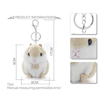 Dalaful Mini Hamster Keyrings Keychains Faux Rabbit Fur Pompom Fluffy Trinkets Car Handbag Pendant Key Chian Ring Holder K356