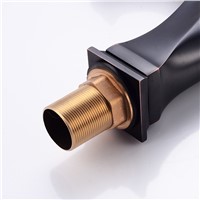Fapully Bathroom Sink Faucet Deck Mounted Mixer Tap Single Handle Oil Rubbed Bronze Black Basin Faucet