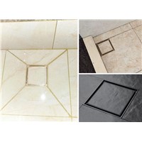 MTTUZK 4&amp;amp;quot;Oil Bubbed Bronze Black Brass Tile Insert Square Anti-odor Floor Drain Waste Grates Bathroom invisible Shower Drain